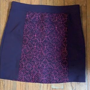 Purple printed mini skirt